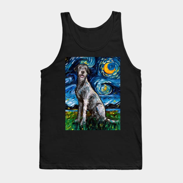 Irish Wolfhound Starry Night Tank Top by sagittariusgallery